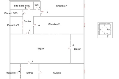 Appartement &agrave; vendre &agrave; Nice  - 3 pi&egrave;ces 55 m&sup2; 
