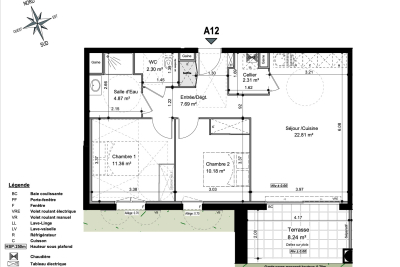 Appartement à vendre à BIDART Pau-Est 1 - 3 pièces - 61 m² 