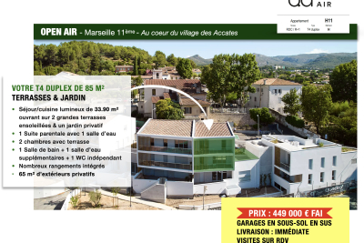 Appartement à vendre à MARSEILLE 11EME Cravache-Le Brix - 4 pièces - 86 m² 