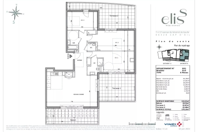Apartment for sale in CAP-D'AIL  - 4 rooms - 112 m&sup2; 
