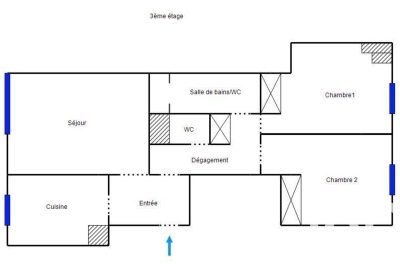 Appartement à vendre à LEVALLOIS PERRET Renault - 3 pièces - 76 m² 