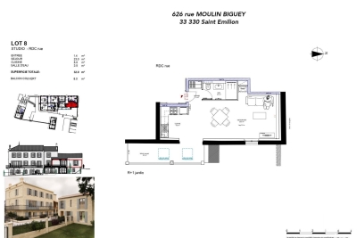 Appartement à vendre à ST-EMILION  - 1 pièces - 32 m² 