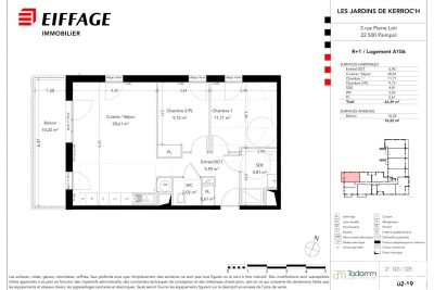 Appartement à vendre à PAIMPOL  - 3 pièces - 63 m² 