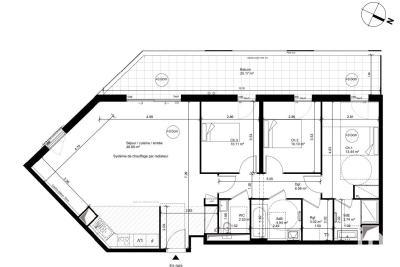 Appartement à vendre à NANTES  - 4 pièces - 104 m² 