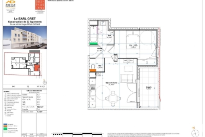 Appartement à vendre à GENAS  - 2 pièces - 45 m² 