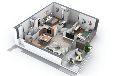 Appartement à vendre à DOMÈNE  - 3 pièces - 57 m² 