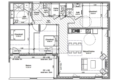 Appartement à vendre à VIF  - 4 pièces - 97 m² 