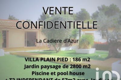 Maison à vendre à immobilier LA CADIÈRE-D'AZUR  - 6 pièces - 186 m² 