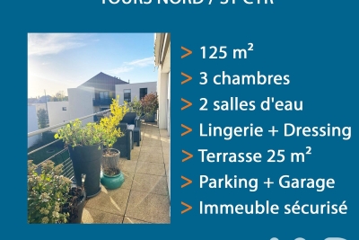 Appartement à vendre à TOURS  - 5 pièces - 125 m² 