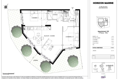 Appartement &agrave; vendre &agrave; BEAUSOLEIL  - 3 pi&egrave;ces - 67 m&sup2; 