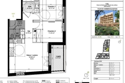 Appartement à vendre à NANTES  - 3 pièces - 63 m² 