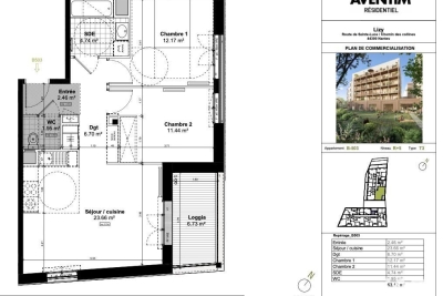 Appartement à vendre à NANTES  - 3 pièces - 63 m² 