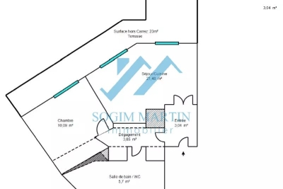 Appartement &agrave; vendre &agrave; MENTON  - 2 pi&egrave;ces - 44 m&sup2; 