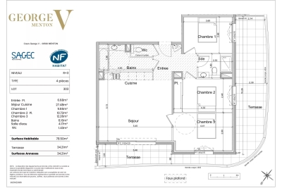 Apartment for sale in MENTON  - 4 rooms - 78 m&sup2; 