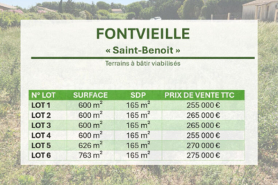 terrain &agrave; vendre &agrave; FONTVIEILLE Vaufreges-Leon Lachamp  - 600 m&sup2; 
