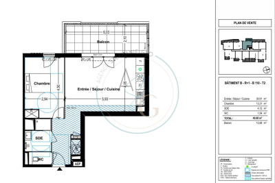 Appartement &agrave; vendre &agrave; COGOLIN  - 2 pi&egrave;ces - 49 m&sup2; 