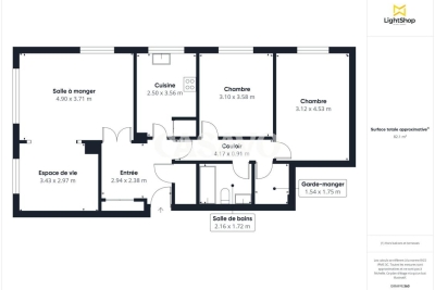 Appartement &agrave; vendre &agrave; ANTIBES  - 4 pi&egrave;ces - 84 m&sup2; 