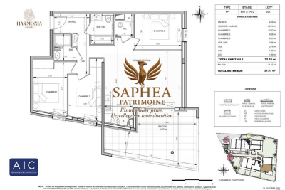 Appartement &agrave; vendre &agrave; CANNES  - 4 pi&egrave;ces - 73 m&sup2; 