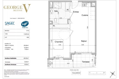 Apartment for sale in MENTON  - 2 rooms - 46 m&sup2; 