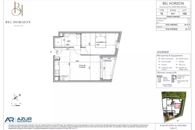 Appartement &agrave; vendre &agrave; BEAUSOLEIL  - 2 pi&egrave;ces - 40 m&sup2; 