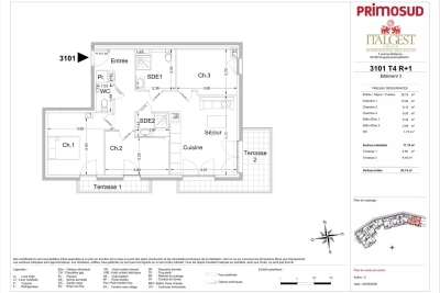 Appartement &agrave; vendre &agrave; immobilier ROQUEBRUNE-CAP-MARTIN  - 4 pi&egrave;ces - 71 m&sup2; 