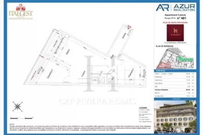 Appartement &agrave; vendre &agrave; MENTON  - 3 pi&egrave;ces - 66 m&sup2; 
