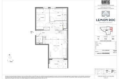Appartement &agrave; vendre &agrave; ROQUEBRUNE-CAP-MARTIN  - 3 pi&egrave;ces - 57 m&sup2; 