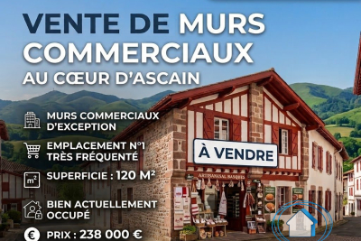 Commerce &agrave; vendre &agrave; ASCAIN   - 120 m&sup2; 