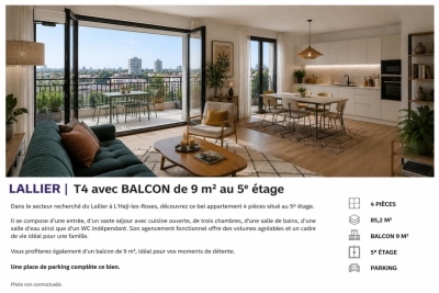 Appartement &agrave; vendre &agrave; L HAY LES ROSES Bretagne 1 - 4 pi&egrave;ces - 86 m&sup2; 
