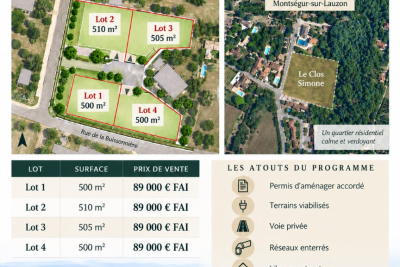 terrain &agrave; vendre &agrave; Montsegur sur Lauzon   500 m&sup2; 